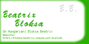 beatrix bloksa business card